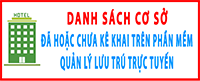 Công khai danh sách cơ sở đã kê khai trên phần mềm quản lý lưu trú trực tuyến