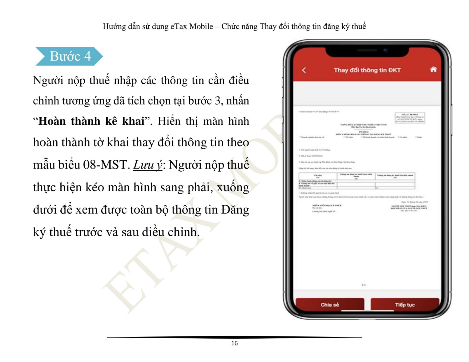 thay doi thong tin dang ky thue 16